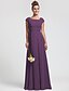 Χαμηλού Κόστους Φορέματα Παρανύμφων-Ίσια Γραμμή Φόρεμα Παρανύμφων Τετράγωνη Λαιμόκοψη Κοντομάνικο Κομψό Μακρύ Σιφόν με Ζώνη / Κορδέλα / Πλισέ 2022