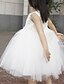 cheap Flower Girl Dresses-Ball Gown Tea Length Flower Girl Dress - Cotton / Lace / Tulle Sleeveless Jewel Neck with Lace by LAN TING Express