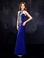 cheap Special Occasion Dresses-Sheath / Column High Neck Floor Length Tulle Sparkle &amp; Shine Formal Evening Dress with Crystals by LAN TING Express