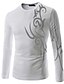 cheap Men&#039;s Tees &amp; Tank Tops-Cotton T-shirt - Print Round Neck White L / Long Sleeve