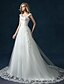 cheap Wedding Dresses-Wedding Dresses A-Line Straps Sleeveless Chapel Train Tulle Bridal Gowns With Beading Appliques 2023 Summer Wedding Party, Women&#039;s Clothing