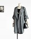 cheap Women&#039;s Outerwear-Women&#039;s Daily / Work Basic Fall Plus Size Long Trench Coat, Solid Colored Notch Lapel Long Sleeve Gray XXL / XXXL / 4XL / Loose
