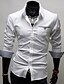 رخيصةأون قمصان رجالي-رجالي قميص لون سادة قياس كبير كم طويل مناسب للبس اليومي قمم الأعمال التجارية خمر أبيض أسود