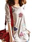 cheap Women&#039;s T-shirts-Women&#039;s Daily Weekend Casual Plus Size Loose T-shirt - Patchwork Flower Light Brown