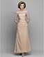 cheap Mother of the Bride Dresses-A-Line Jewel Neck Ankle Length Chiffon Mother of the Bride Dress with Beading / Ruched by LAN TING BRIDE®