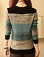 abordables Jerséis-Mujer Pull-over Bloques Sencillo Manga Larga Regular Cárdigans suéter Escote Redondo Primavera Verde Naranja