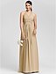 preiswerte Bridesmaid Dresses-Sheath / Column Halter Neck / V Neck Floor Length Chiffon Bridesmaid Dress with Criss Cross / Ruched / Draping