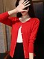 baratos Suéteres de Mulher-Feminino Padrão Carregam Sólido Decote Redondo Manga Longa Algodão Outono Fina Micro-Elástica