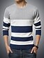 cheap Men&#039;s Sweaters &amp; Cardigans-Men&#039;s Casual / Daily Striped Long Sleeve Plus Size Regular Pullover Sweater Jumper Red / Navy Blue / Gray M / L / XL