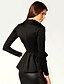 cheap Women&#039;s Coats &amp; Trench Coats-LAL   Women&#039;s Black Coats &amp; Jackets , Casual / Work Asymmetrical Long Sleeve