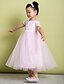 cheap Flower Girl Dresses-A-Line Ankle Length Flower Girl Dress - Lace / Tulle Short Sleeve Jewel Neck with Lace by LAN TING BRIDE®