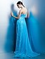 Χαμηλού Κόστους Φορέματα για Ειδικές Περιστάσεις-Ίσια Γραμμή Κομψό Επίσημο Βραδινό Φόρεμα Ένας Ώμος Αμάνικο Μακρύ Σιφόν Δαντέλα με Δαντέλα Που καλύπτει 2020