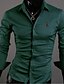 cheap Men&#039;s Tops-Men&#039;s Plus Size Solid Colored Shirt Daily Formal Work Yellow / Navy Blue / Khaki / Green / Beige / Long Sleeve