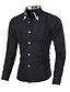 preiswerte Freizeithemden für Herren-Herren Hemd Einfarbig Klassischer Kragen Weiß Schwarz Langarm Täglich Oberteile Baumwolle Chinoiserie