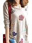 cheap Women&#039;s T-shirts-Women&#039;s Daily Weekend Casual Plus Size Loose T-shirt - Patchwork Flower Light Brown