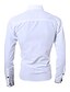 זול חולצות קז&#039;ואל לגברים-בגדי ריקוד גברים חולצה אחיד צווארון קלאסי לבן שחור שרוול ארוך יומי צמרות כותנה סגנון סיני