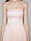 cheap Bridesmaid Dresses-Sheath / Column Bridesmaid Dress Strapless Sleeveless Furcal Floor Length Chiffon / Lace with Lace / Split Front 2023