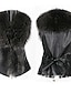 cheap Women&#039;s Furs &amp; Leathers-Women&#039;s Sophisticated Summer Plus Size Short Fur Coat, Solid Colored / Patchwork V Neck Sleeveless Faux Fur Bow Black / Yellow XL / XXL / XXXL