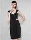 cheap Bridesmaid Dresses-Sheath / Column Bridesmaid Dress Straps Sleeveless Little Black Dress Knee Length Chiffon with Criss Cross 2023