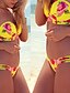 cheap Women&#039;s Swimwear-Women&#039;s Swimwear Bikini Swimsuit Floral Yellow Halter Neck Bathing Suits Floral / 2 Pieces / 2 Pieces / Sexy