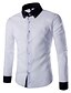 abordables Camisas de hombre-Hombre Camisa Un Color Manga Larga Diario Tops Negocios Azul Marino Rosa Blanco / Trabajo