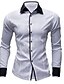 baratos Camisas para Homem-Homens Camisa Social - Trabalho Negócio Sólido Verde / Manga Longa