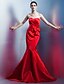 billige Suknie wieczorowe-Mermaid / Trumpet Dress Formal Evening Floor Length Sleeveless Sweetheart Satin with Bow(s) Side Draping 2024