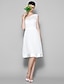 זול שמלות שושבינה-גזרת A כתפיה אחת באורך  הברך ג&#039;ורג&#039;ט שמלה לשושבינה  עם סרט על ידי LAN TING BRIDE®