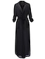 cheap Women&#039;s Dresses-Women&#039;s Vintage Batwing Sleeve Cotton A Line / Loose / Swing Dress - Solid Colored Split Maxi V Neck / Deep V / Fall