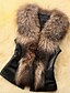 Χαμηλού Κόστους Γυναικείες Γούνες &amp; Δέρματα-Γυναικεία Εκλεπτυσμένο Καλοκαίρι Μεγάλα Μεγέθη Κοντό Γούνινο παλτό, Μονόχρωμο / Patchwork Λαιμόκοψη V Αμάνικο Ψεύτικη Γούνα Φιόγκος Μαύρο / Κίτρινο XL / XXL / XXXL