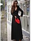 cheap Women&#039;s Coats &amp; Trench Coats-Women&#039;s Trench Coat Maxi Coat Shirt Collar Jacket Long Sleeve Red Blue Emerald