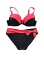 cheap Women&#039;s Swimwear &amp; Bikinis-Women&#039;s Push-up / Color Block Bikini - Color Block / Underwire Bra
