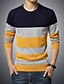 cheap Men&#039;s Sweaters &amp; Cardigans-Men&#039;s Casual / Daily Striped Long Sleeve Plus Size Regular Pullover Sweater Jumper Red / Navy Blue / Gray M / L / XL