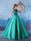cheap Evening Dresses-Ball Gown Formal Evening Dress Scoop Neck Floor Length Satin Tulle with Flower 2020