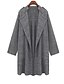 cheap Women&#039;s Outerwear-Women&#039;s Daily / Work Basic Fall Plus Size Long Trench Coat, Solid Colored Notch Lapel Long Sleeve Gray XXL / XXXL / 4XL / Loose