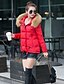 cheap Women&#039;s Puffer&amp;Parka-Women&#039;s Winter Padded Parka Plus Size Solid Colored Faux Fur Cotton Long Sleeve Hooded Black / Yellow / Red M / L / XL
