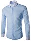 abordables Camisas de hombre-Hombre Camisa Un Color Manga Larga Diario Tops Negocios Azul Marino Rosa Blanco / Trabajo