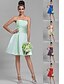 cheap Bridesmaid Dresses-A-Line Strapless Knee Length Satin Bridesmaid Dress with Draping Ruched by LAN TING BRIDE®