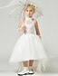 cheap Flower Girl Dresses-A-Line Asymmetrical Flower Girl Dress Wedding Cute Prom Dress Polyester with Beading Fit 3-16 Years