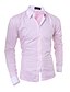 cheap Dress Shirts-Men&#039;s Shirt Solid Colored Collar Daily Work Long Sleeve Tops Business White Black Pink / Fall / Spring/Dress Shirts