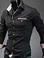 cheap Men&#039;s Tops-Men&#039;s Shirt - Solid Colored / Color Block Black L / Long Sleeve