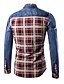 cheap Men&#039;s Tops-Men&#039;s Daily Plaid Long Sleeves Cotton Polyester