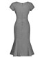 cheap Women&#039;s Dresses-Women&#039;s Work Simple / Vintage Cotton Trumpet / Mermaid Dress - Check Bow / Spring / Summer / Fall / Ruffle