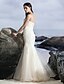Χαμηλού Κόστους Βραδινά Φορέματα-Τρομπέτα / Γοργόνα Φανταχτερό Φόρεμα Επίσημο Βραδινό Μακρύ Αμάνικο Καρδιά Τούλι με Χάντρες 2024