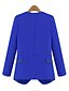 preiswerte Blazer für Damen-Damen Herbst Standard Blazer, Solide Hemdkragen Langarm Weiß / Schwarz / Blau M / L / XL