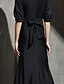 cheap Evening Dresses-Sheath / Column Celebrity Style Dress Holiday Cocktail Party Sweep / Brush Train Half Sleeve V Neck Knit with Pleats 2024