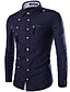 cheap Men&#039;s Shirts-Men&#039;s Work Cotton Shirt - Solid Colored Classic Style Classic Collar / Long Sleeve