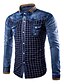 cheap Denim Jackets-Men&#039;s Cotton Shirt - Solid Colored / Color Block / Long Sleeve