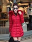 cheap Women&#039;s Puffer&amp;Parka-Women&#039;s Daily Solid Colored Plus Size Long Padded, Polyester Long Sleeve Winter Hooded Black / Gray / Red XXL / XXXL / 4XL