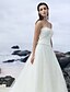 cheap Wedding Dresses-Wedding Dresses A-Line Strapless Sleeveless Court Train Lace Bridal Gowns With 2023